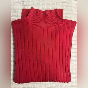 Sharon Young Sportswear Women's Ribbed Red Sweater